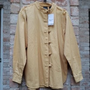 NWT Crossing Pointe yellow knot toggle shirt M